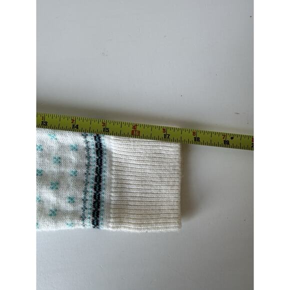 Talbots Sweater Womens M Fair Isle Pullover White Blue Lambs Wool Blend Jumper - Picture 7 of 7